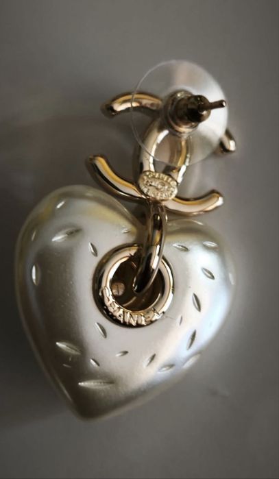 Koczyki perłowe serca