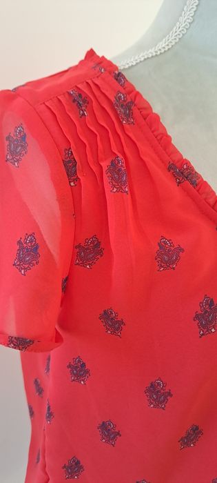 Vestido estampado com pormenores muito delicados, Tam 38