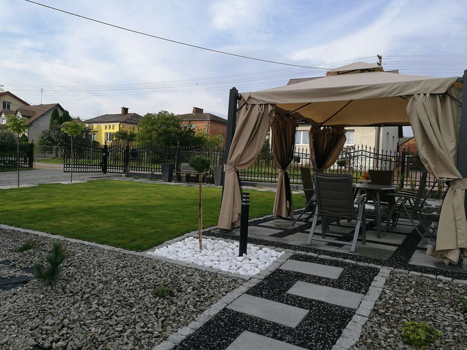 Uslugi ogrodnicze, trawa z rolki, nawodnienie, roboty koszące.