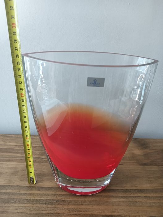Vaso floreiro de cristal alemã marca Scherzer