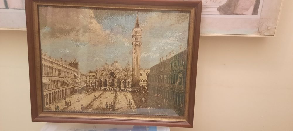 Tapeçaria italiana emoldurada original