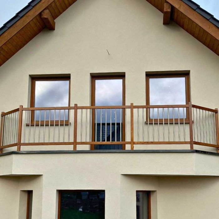 Balustrada  Zewnętrzna PEŁNY SYSTEM MONTAŻOWY - Rurki w pionie