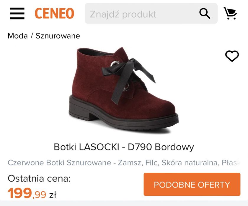 Lasocki botki bordowe roz 38