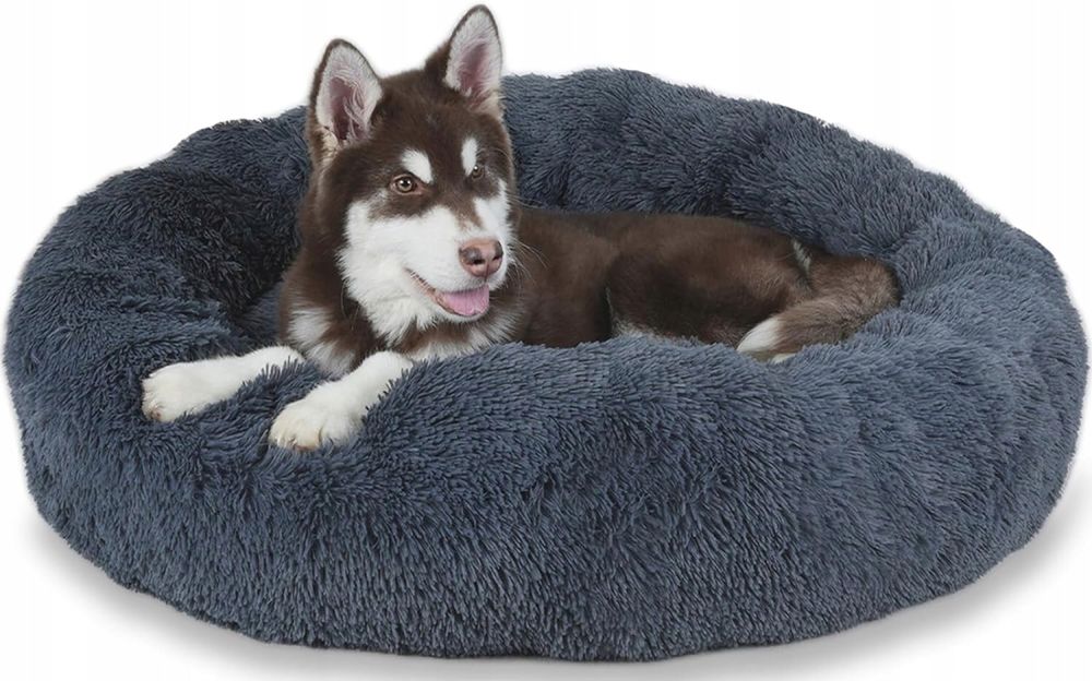 Legowisko dla psa ciemnoszare o średnicy 80cm