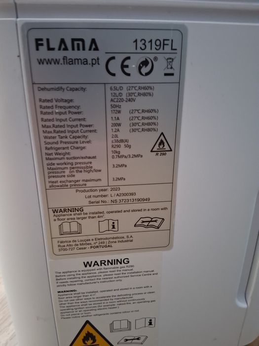 Desumidificador Flama 1319fl