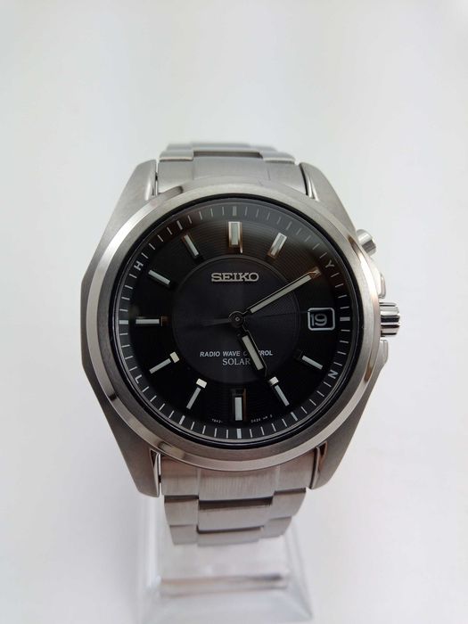 Японские мужские часы Seiko Solar SBTM121 титан, радиоконтроль, сапфир