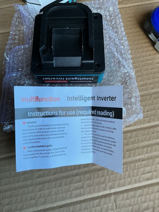 Адаптер інвертор 18V-21V на 220V та USB (під акумулятор) новий