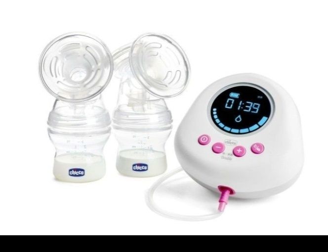 Bomba de leite elétrica Chico com 3 biberões natural feeling 0+