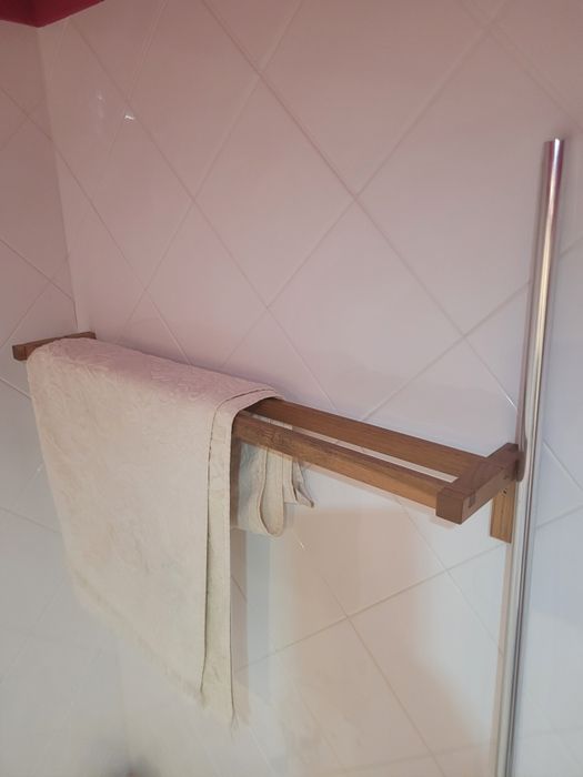Toalheiro madeira suporte wc