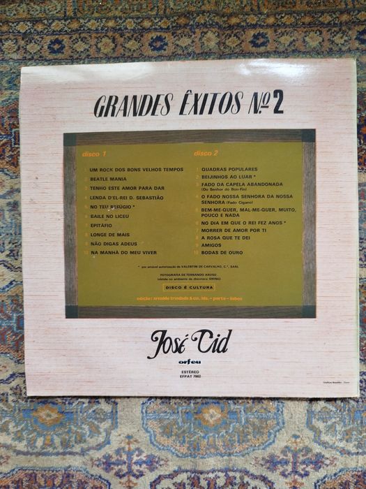Vinil - José Cid - Grandes Êxitos Nº2 (2 discos) - Orfeu