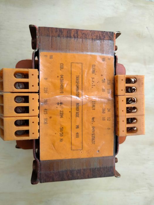 400 VA Transformer, Primary 220/415 V, Secondary 0/12/24/110/220 V64738816999171124