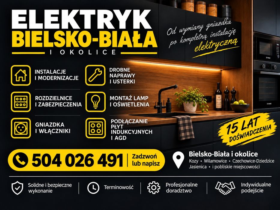 Elektryk Bielsko-Biała – rozdzielnice, instalacje, naprawy, pomiary