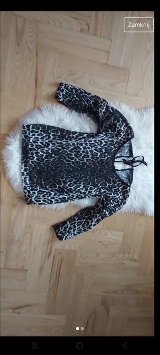 Bluzka sweterek narzutka panterka reserved wiazana