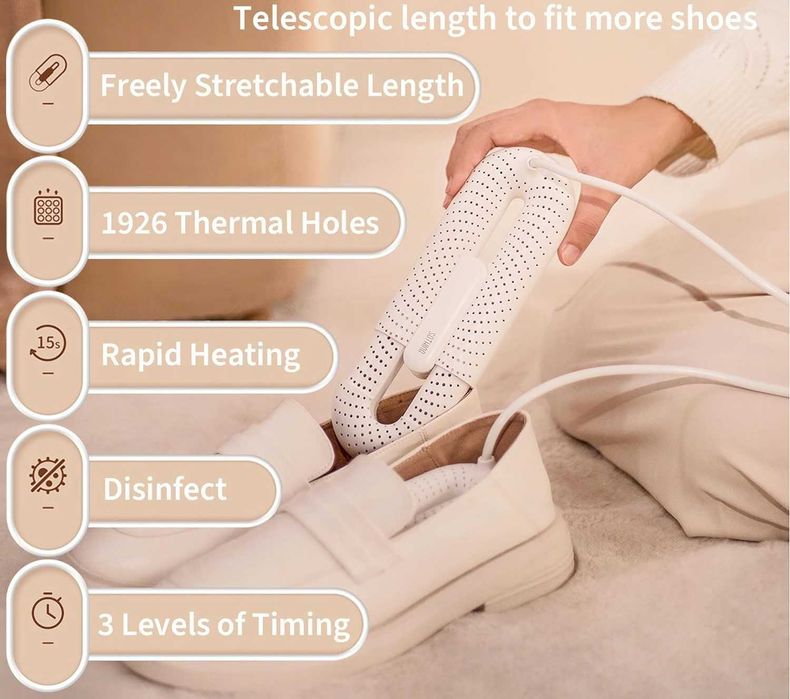 Сушилка для обуви Xiaomi Sothing Loop Stretchable Shoe Dryer таймером
