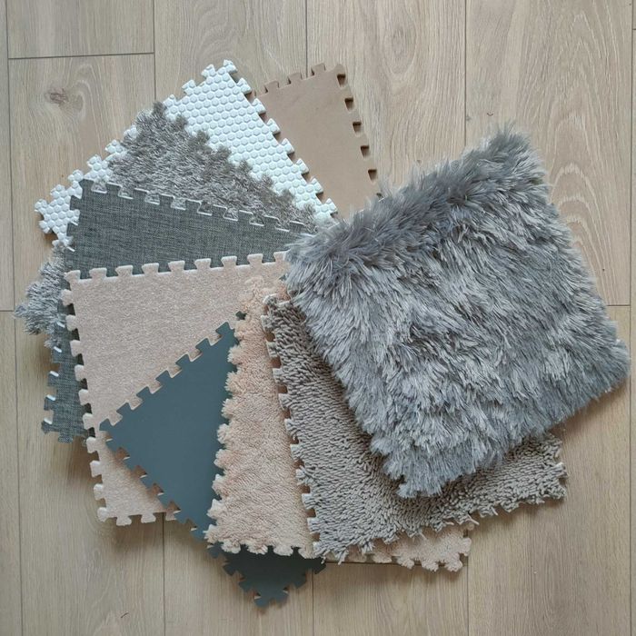 Mata sensoryczna, puzzle dywanowe SENSORY szaro-beżowy LISKISKI