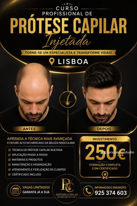 Curso de prótese capilar injetada em Alverca