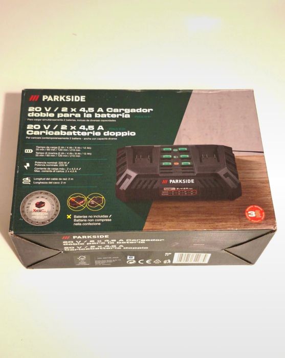 Carregador Rápido 2X 4.5Ah 20v Parkside