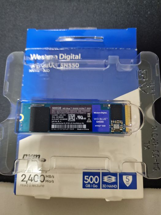 SSD M.2 NVMe Western Digital Blue SN550 500GB (Como Novo na Caixa)