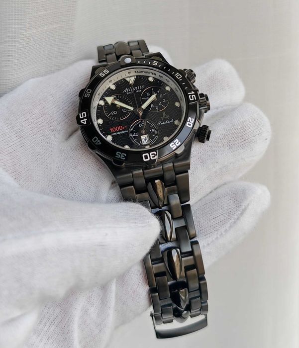 Чоловічий годинник Atlantic SeaShark Chronograph 300m Swiss Eta251.272