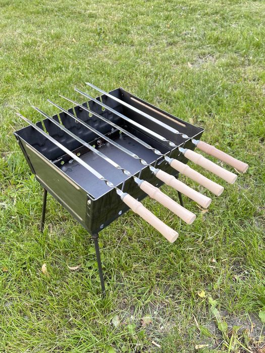 Мангал "Турист" 2мм – набор с шампурами и чехлами Mangal 2mm Składany + 6 Szampurów + pokrowcy