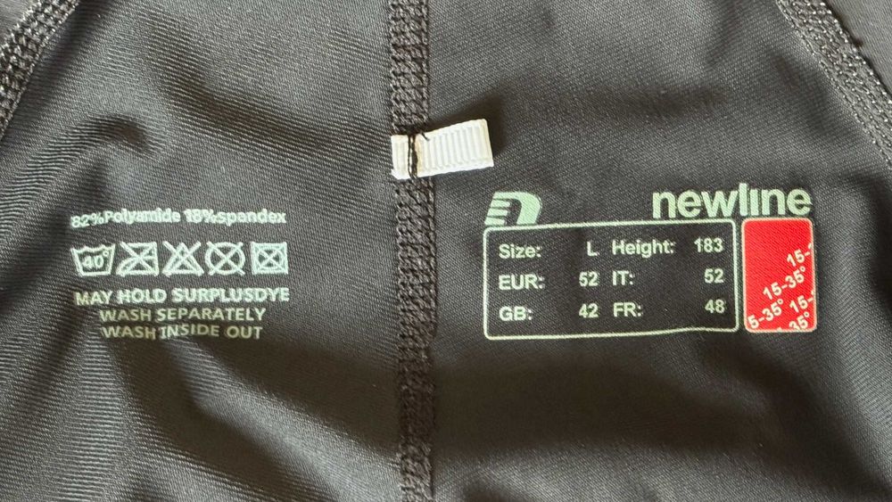 Męskie spodenki rowerowe z szelkami, kolarskie, bibsy Newline, r.L.