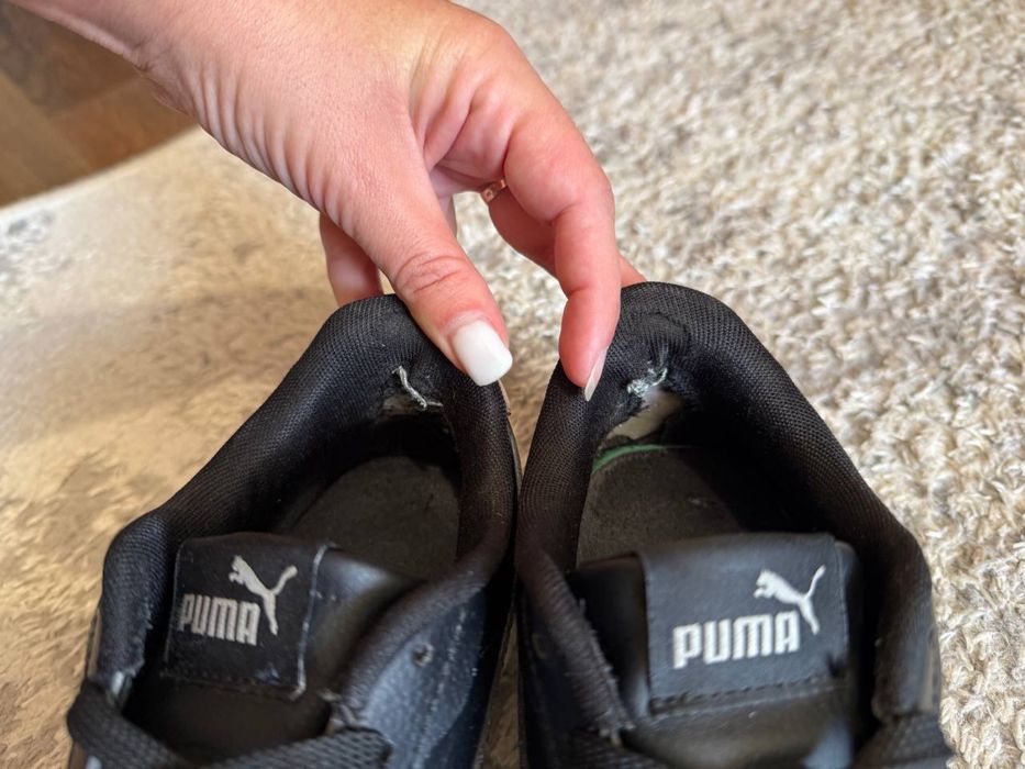 Чорні жіночі кросівки від puma з натуральної шкіри.