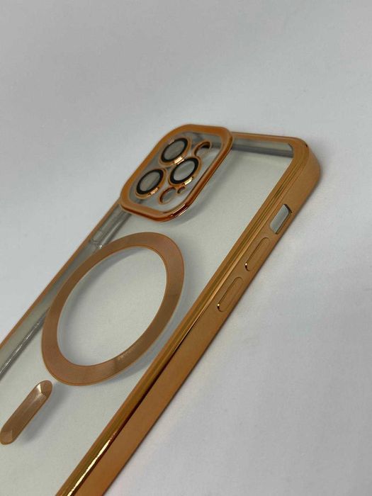 Iphone 12 PRO Etui Case Obudowa Przeźroczysto-Złota kod 1091