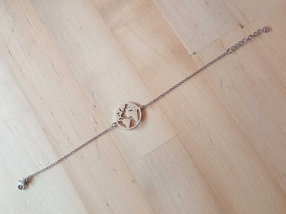 Pulseira Com Medalha Mapa Mundo