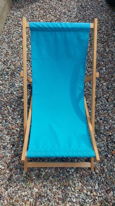 Leżaki drewniane materiałowe plażowe ogrodowe barowe 14 szt