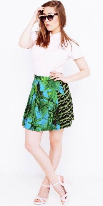 Яскрава шовкова спідниця Versace & H&M