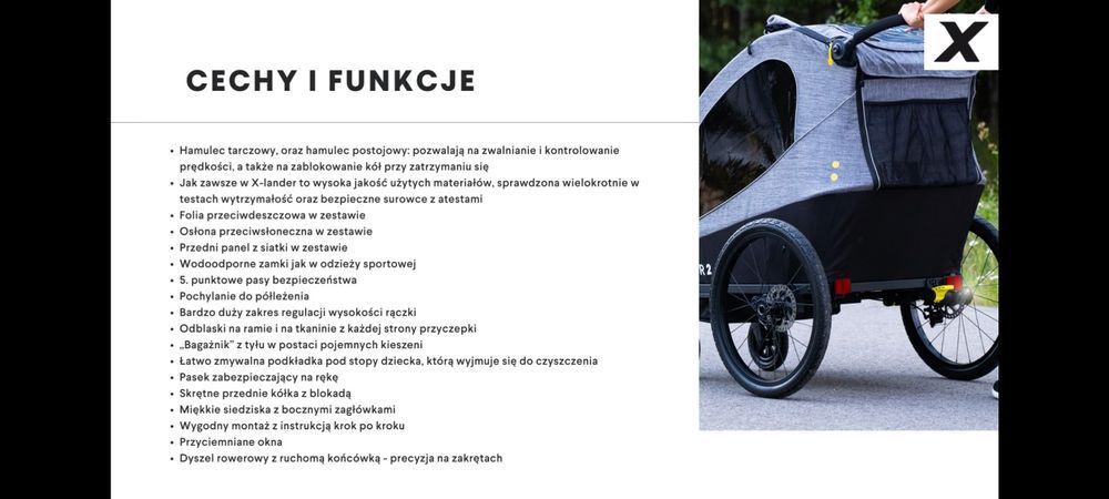 X-lander Booster 2 przyczepka rowerowa, wózek biegowy, spacerówka