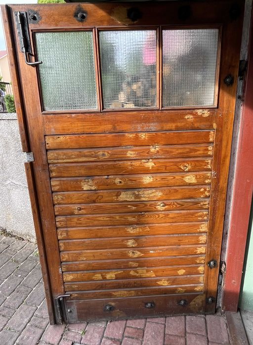 Drzwi garażowe # drewniane # dwuskrzydłowe # brama