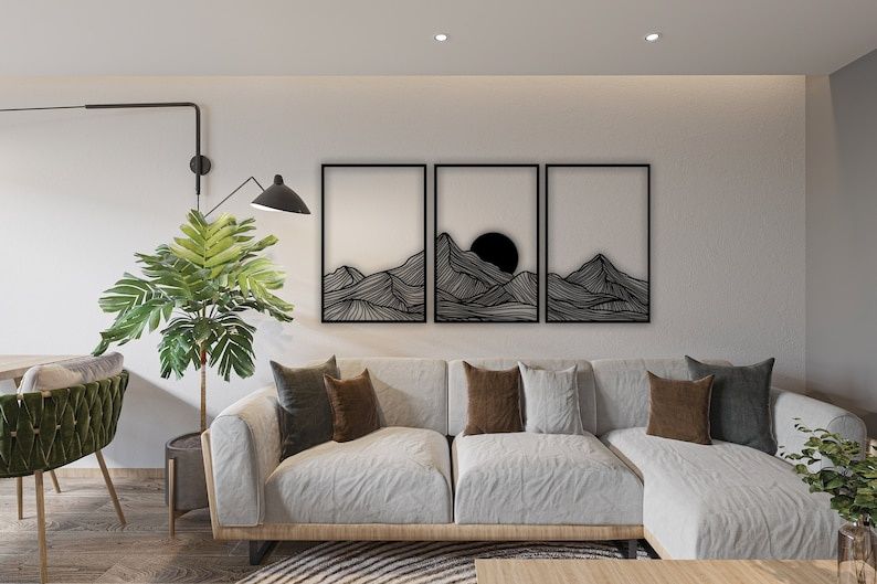 Nowoczesny obraz 3D góry. Duży