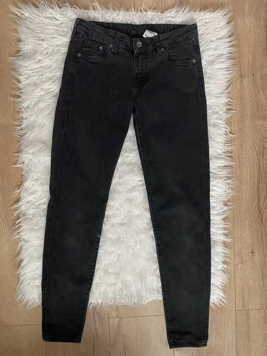 Ciemnoszare spodnie rurki z niskim stanem H&M S/XS 26/30 36/34