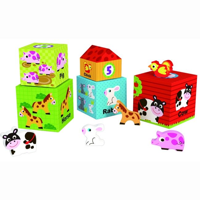 Розвивальна іграшка пірамида кубики Tookytoy Ферма
