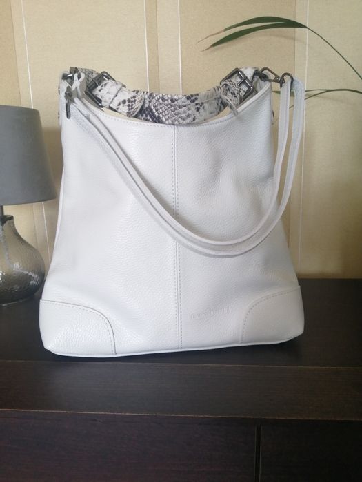 Piękna biała torebka, MARCO MAZZINI, włoska.