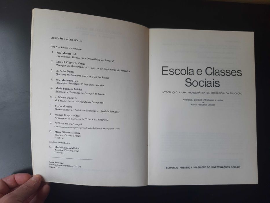 Escola e Classes Sociais (antologia) - M. Filomena Mónica