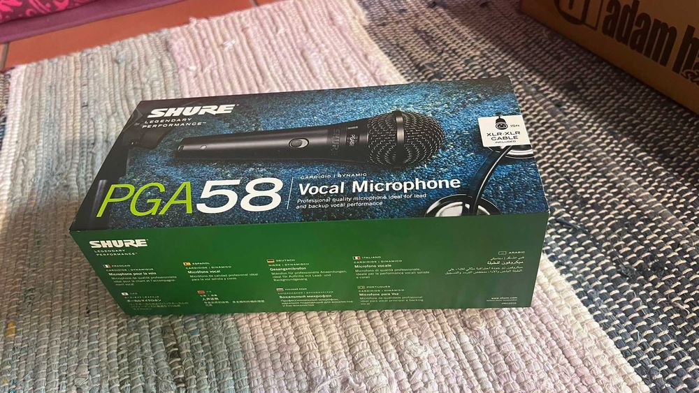 Microfone Shure + Suporte Adam Hall Stands (Novos em Folha / Na Caixa)