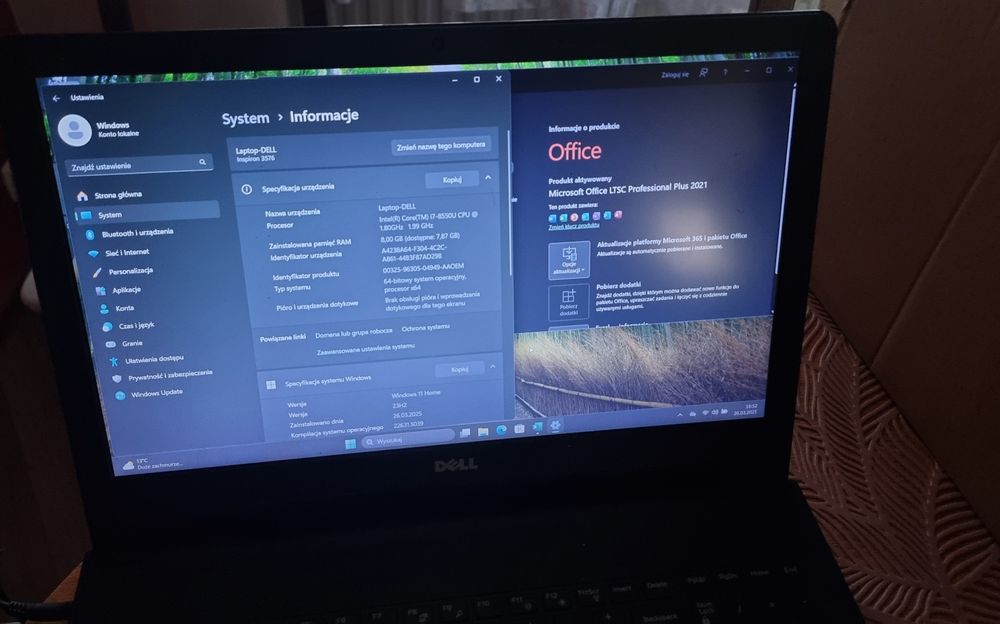 Dell Inspiron 3576 | Intel Core i7-8550U | 8GB RAM | SSD 256GB | Win11