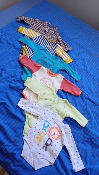 Ubranka zestaw 68 body spodnie pajace bluzy