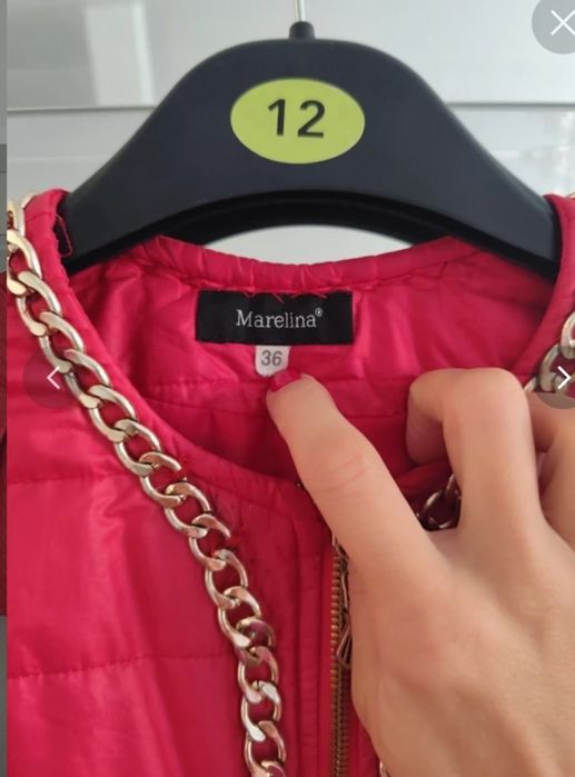 Marelina pikowana damska kurtka 36 ze złotymi zdobieniami