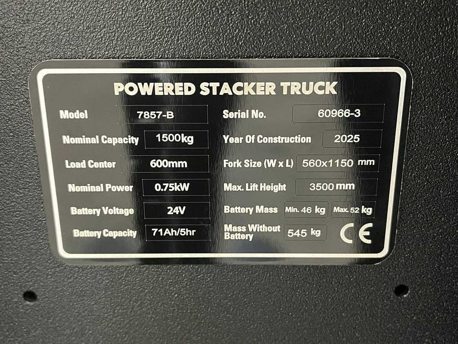 Empilhadeira elétrica RTE 7857-B 1500kg  Nova