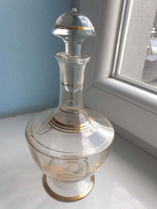 stara karafka szkło złocone