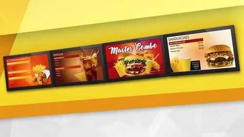 Mídia Indoor - Menu board digital ( Prisma Automação )
