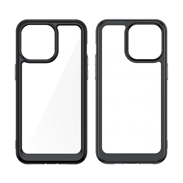 Etui Outer Braders z żelową ramką do iPhone 15 Pro Max czarne