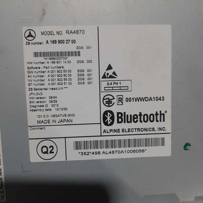 Автомагнітола на Mersedes B180,  W164, GL164, Vito