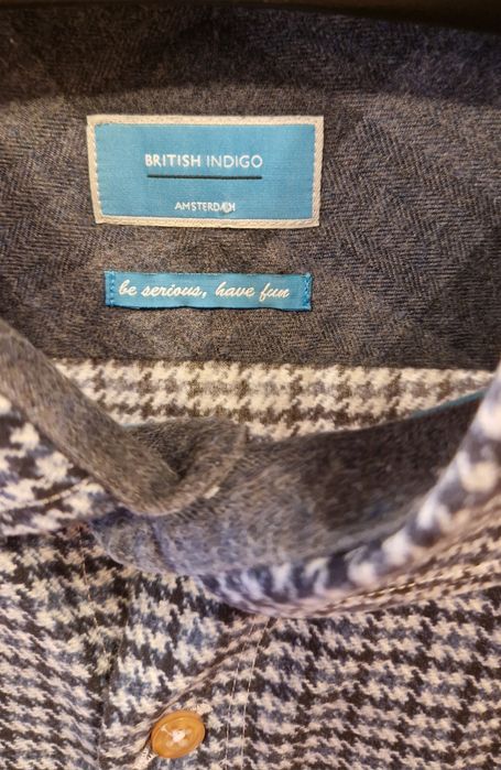 Koszula marki Original Italian Fabrics cotton 100 % kratka długi rękaw jak nowa