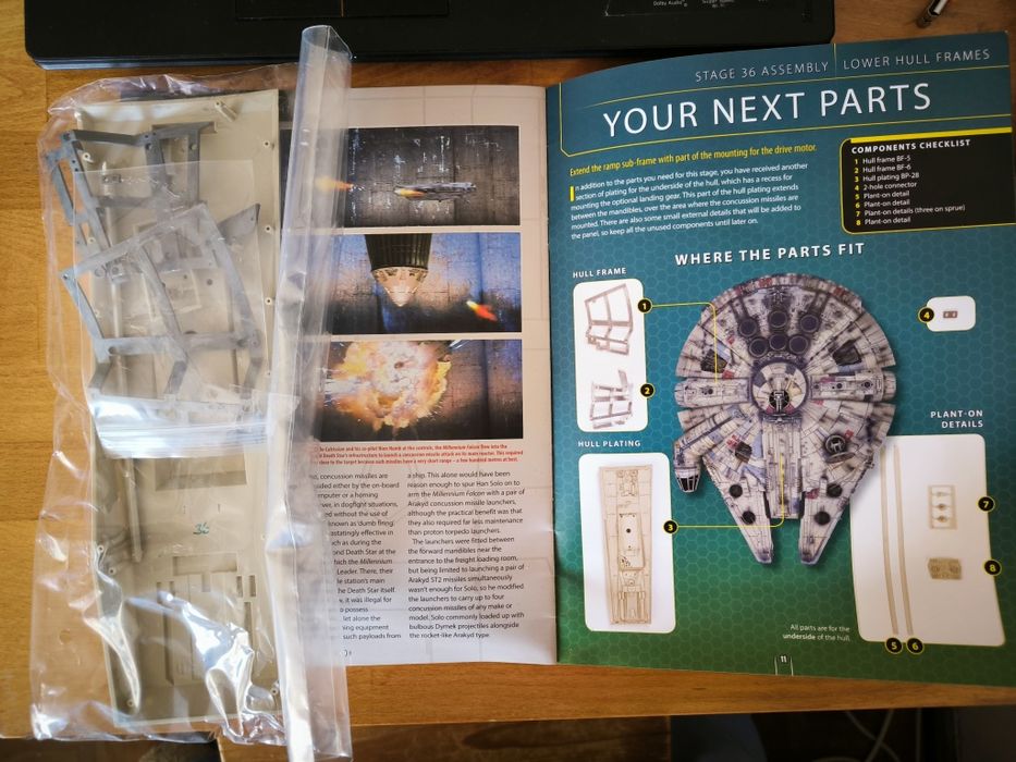 Millenium Falcon DeAgostini número 36 entre outros