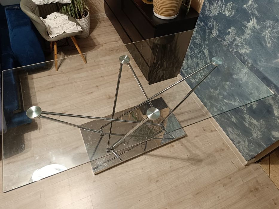 Nowoczesny szklany stół 160x80 cm
