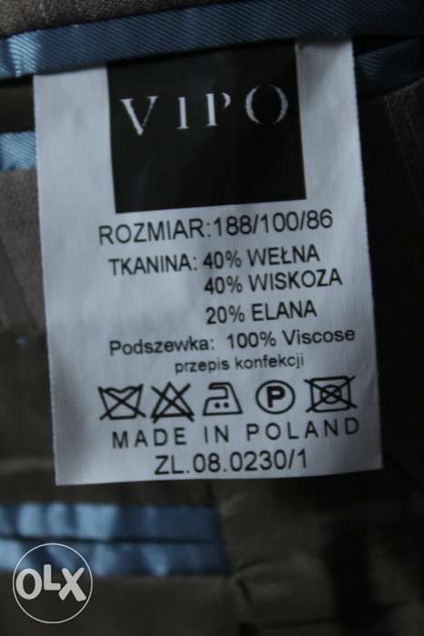 Garnitur męski - VIPO- roz.188/100/86 + krawat GRATIS